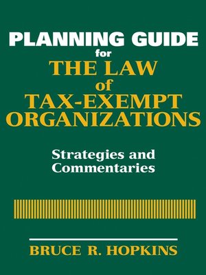 cover image of Planning Guide for the Law of Tax-Exempt Organizations